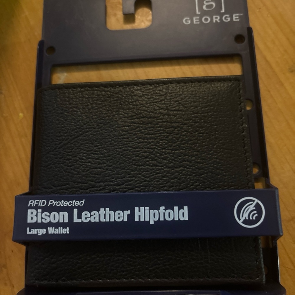 George RFID Protected Black Leather Wallet